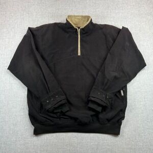 Vintage Zero Restriction‎ Golf Gore Windstopper Pullover Men's XL Black Y2K